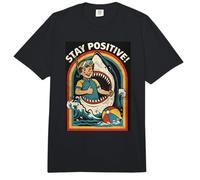 Stay Positive Shark Lover Wildlife Ocean Sea Animal Lover Comfort Colors Adult Heavyweight T-Shirt