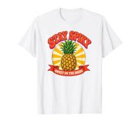 Stay Spiky Retro Ananas Sweet Inside Tropical Tee Preisgünstiges Grafik-T-Shirt, Herren, Weiß, XL
