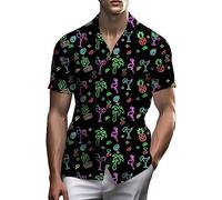 Stazary Neon Hemden für Herren mit Knöpfen, Hawaiihemden für Herren, Strandhemden für Herren, Neon-Kleidung