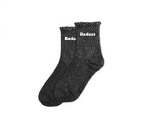 STC, BADASS Kurzsocken mit Pailletten, Einheitsgröße, 36-42, Schwarz , One size