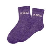 STC, Glitzer-Socken - Ta gueule, violett, One size