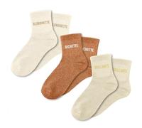 STC Trio-Socken mit Pailletten, blondinette, braun