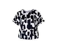 Kurzarmshirt STOOKER WOMEN "STCLEA Print T-Shirt", Damen, Gr. 48/50, blau (blau abstract aop), Feinstrick, 96% Polyester, 4% Elasthan, regular fit, Rundhals, Shirts, Regular Fit T-Shirt Spitzen- Shirt