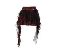 Steampunk Damen Damen Gothic Minirock Hohe Taille Schwarz Streetwear Party Club(L)