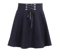 Steampunk Damen Gothic Lace Rüschen Mini Röcke Damen Rosa Plaid Faltenrock(Color 5,S)