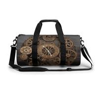 Steampunk Gears Clock Turnbeutel für Herren und Damen, wasserabweisend, Reisetasche, leichte Tasche für Reisen, Sport, weiß, 45 cm/22,9 cm/22,9 cm/22,9 cm, weiß, 17.7in/9in/9in