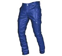 Steampunk Hose Herren Schwarze Lederhose Herren Lang Pu Leder Hosen Mit Multi Taschen Cargohosen Hochwertige Büffelleder Bikerjeans Mittelalter Sporthose Bequeme Stoffhose Für Halloween Kostüm