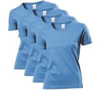 Stedman 4P Classic Women T-shirt Hellblau Baumwolle Small Damen
