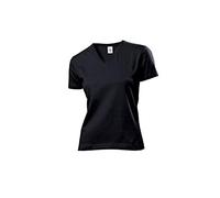 Stedman Apparel Damen Regular Fit T-Shirt Classic-T V-neck/ST2700, Schwarz - Black Opal, Gr. 36 (Herstellergröße: S)