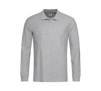 Stedman - Classic Polo Long Sleeve Grey Heather - Gr. - XL
