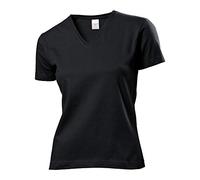 Stedman - Classic V-Neck T-Shirt Women M,Black Opal