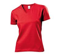 Stedman - Classic V-Neck T-Shirt Women XXL,Scarlet Red