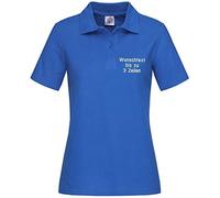 Stedman Lady Polo-Shirt Damen Polohemd Bestickt mit Name | Wunschtext (XL, Bright Royal)