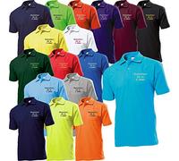 Stedman Polo-Shirt Polohemd Bestickt mit Name/Wunschtext/Spruch Wunschstickerei ideal für Verein/Firma/Club (L, Grey Heather)