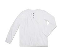 Stedman® Shawn Long Sleeve Henley T-shirt for men, Größe:L, Farbe:White
