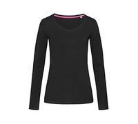 Stedman Stars Damen Long Sleeve V Neck T-Shirt Gr. 42, schwarz
