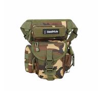 Steel Mule Bauchtasche für Motorrad, taktisch, Militär, wasserdicht, multifunktional, Beintasche mit verstellbaren Trägern, Tarnfarbe Woodland Grün, Talla única, Taktische Gürteltasche für Hüften und