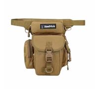 Steel Mule Bauchtasche für Motorrad, taktisch, Militär, wasserdicht, multifunktional, Beintasche mit verstellbaren Trägern, beige, 94-140 cm, Taktische Gürteltasche für Hüften und Beine