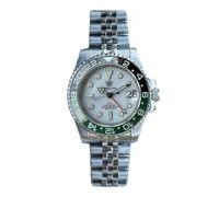 Steeldive Luxury NH34 Automatik-Tauchuhren, Edelstahlarmband, weißes Zifferblatt, Keramik-Lünette, Herren-Armbanduhr, V 3, Dive GMT