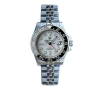 Steeldive Luxury NH34 Automatik-Tauchuhren, Edelstahlarmband, weißes Zifferblatt, Keramik-Lünette, Herren-Armbanduhr, V 4, Dive GMT