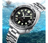 Steeldive SD1970 Weißer Datumshintergrund, 200 m wasserdicht, NH35 6105 Turtle Automatik-Taucheruhr NH35 Movement 70BL-WF Blue