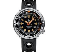 Steeldive SD1975V Herren-Armbanduhr, zweifarbig, Keramik-Lünette, Orange, leuchtender Edelstahl, NH35, automatische Taucheruhr, Gummiband