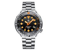 Steeldive SD1975V Zweifarbige Keramik-Lünette Taucheruhr Orange leuchtend Edelstahl NH35 automatische Herren-Tauchuhr (Stahlarmband), Stahlarmband, modern, Stahlarmband, Modern