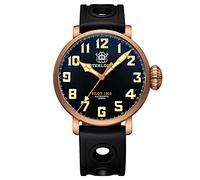 Steeldive Taucheruhr mit massivem Bronzegehäuse, super leuchtende C3, einzigartige Krone, 200 m, Taucheruhren für Herren (Gummiband), 1963S