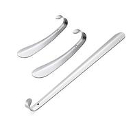 SteelFever Set von 3 Schuh Horn Edelstahl schuhlöffel Metall lang und Schuhlöffel kurz Unisex Erwachsene