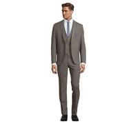 Steffen Klein Herren Anzug - Dreiteiler - Slim Fit - Größe 46 - Business Anzug mit Weste - Elastischer Komfort - Taupe