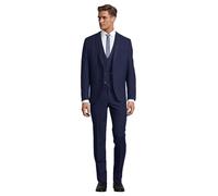 Steffen Klein Herren Anzug - Dreiteiler - Slim Fit - Größe 48 - Business Anzug mit Weste - Elastischer Komfort - Blau
