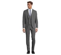 Steffen Klein Herren Anzug - Dreiteiler - Slim Fit - Größe 48 - Business Anzug mit Weste - Elastischer Komfort - Grau