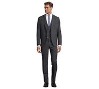 Steffen Klein Herren Anzug - Dreiteiler - Slim Fit - Größe 52 - Business Anzug mit Weste - Elastischer Komfort - Anthrazit