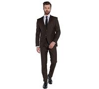 Anzug STEFFENKLEIN "SteffenKlein Anzug", Herren, Gr. 46, N-Gr, braun, Obermaterial: 65% Polyester PES. 35% Viskose CV. Futter: 100% Polyester PES. 100% Polyester PES., uni, slim fit, Anzüge, Slim Fit