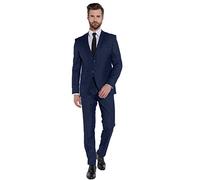 Steffen Klein Herren Designer Anzug - Slim Fit - Größe 50 - Zweiteiler Business Anzug - Blau