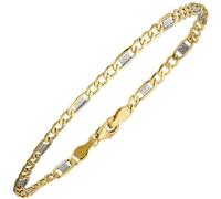 Steg-Panzerarmband 333 Gelbgold bicolor 19 cm Gold Armband Goldarmband Karabiner