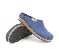Stegmann Filzpantoffel 208 aus 100% hochwertiger Merino-Wolle - Hausschuhe für Damen & Herren - Pantoffeln mit Komfort-Kork-Sohle blau 44