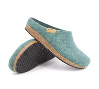 Stegmann 208 Filz-Clog für Damen & Herren aus Merino-Filz - Pantoffel mit Kork-Sohle - Hausschuh Made in Tirol Oceanblue | 44
