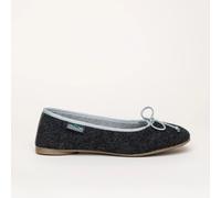 Stegmann 403 Stegmann Ballerina | Damen Filz-Hausschuh | Farbe Kohle/Platin | Pantoffel in Größe 36 Kohle/Platin 36