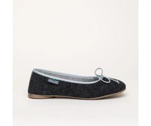 Stegmann 403 Stegmann Ballerina | Damen Filz-Hausschuh | Farbe Kohle/Platin | Pantoffel in Größe 36 Kohle/Platin 36