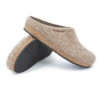 Stegmann Filzclog 108 Natur - Hausschuhe für Damen & Herren - Pantoffeln mit Kork Sohle Shetlandschaf Braun, 40