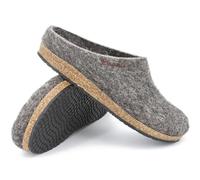 Stegmann Filzclog 108 Natur - Hausschuhe für Damen & Herren - Pantoffeln mit Kork Sohle Steinschaf, 45