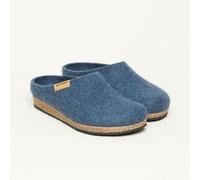 Stegmann Filzpantoffel 208 aus 100% hochwertiger Merino-Wolle - Hausschuhe für Damen & Herren - Pantoffeln mit Komfort-Kork-Sohle blau 41