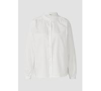 Stehkragen-Bluse aus leichtem Baumwoll-Satin 46 weiß 2168775.0100.46