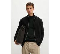 Cardigan MARC O'POLO "aus Bio-Baumwoll-Schurwoll-Mix", Herren, Gr. M, schwarz, Obermaterial: 54% Baumwolle, 29% Schurwolle, 17% Polyamid, unifarben, regular fit, Rippbündchen, Strickjacken (85801428-M
