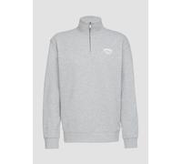 Stehkragen Sweatshirt mit Reißverschluss und Frontprint S grau 2170824.9400.S