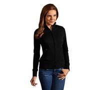 Stehkragen Zip Jacke Damen, Schwarz, L