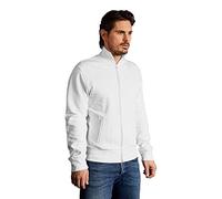 Stehkragen Zip Jacke Herren, Weiß, XXL
