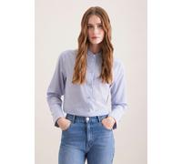 Stehkragenbluse mit hoher Manschette aus Voile Blau 44 (60.851979-0012-44)