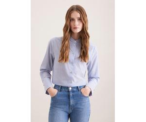 Stehkragenbluse mit hoher Manschette Blau 44 (60.851979-0012-44)